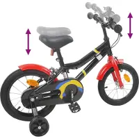 vidaXL Kinderfahrrad 14 Zoll für 3-5 Jahre alt Schwarz Rot