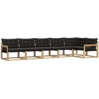 vidaXL Outdoor-Sofagarnitur 6 stk. Weiß und Schwarz