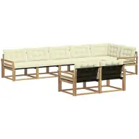 vidaXL Outdoor-Sofagarnitur 8 Stk. Weiß und Creme