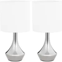 vidaXL Tischlampen 2 Stk. Touch-Sensor Weiß E14