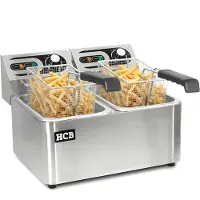 HCB Doppel-Fritteuse - 2 x 4,5 Liter - 2 x 230V - Edelstahl