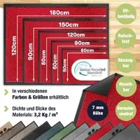Kesser Schmutzfangmatte rutschfeste Fußmatte für Innen- & Außenbereich waschbar & wetterfest Türmatte Wohnungseingang Teppich für Büro & Vorzimmer Fußabtreter Fußabstreifer