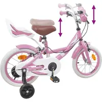 vidaXL Kinderfahrrad 16 Zoll für 4-6 Jahre alt Hellrosa