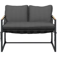 vidaXL Gartensofa-set Schwarz und Anthrazit Stahl
