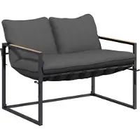 vidaXL Gartensofa-set Schwarz und Anthrazit Stahl