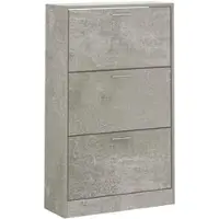 Helloshop26 - Schuhschrank Schuhaufbewahrung Möbel für Eingangsbereich/Flur/Wohnzimmer 63 x 24 x 103 cm Holzwerkstoff grau 02_0021840