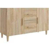 Helloshop26 - Buffet Sideboard Kommode Kleiderschrank Aufbewahrungsmöbel Organizer Küche Wohnzimmer Sonoma-Eiche 100 x 36 x 60 cm 02_0031467