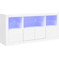 Helloshop26 - Buffet Sideboard Kommode Schrank Aufbewahrungseinheit Organizer für Küche Wohnzimmer Lounge mit LED-Beleuchtung 142,5 02_0029829