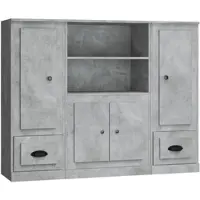 Helloshop26 - Buffet Sideboard Kommode Kleiderschrank Aufbewahrungsmöbel Organizer für Küche Wohnzimmer Lounge 3-teilig 02_0037121