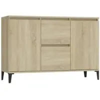 Helloshop26 - Buffet Sideboard Kommode Kleiderschrank Aufbewahrungsmöbel Organizer Küche Wohnzimmer Sonoma-Eiche 104 x 35 x 70 cm 02_0031487