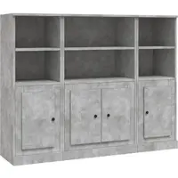 Helloshop26 - Buffet Sideboard Kommode Kleiderschrank Aufbewahrungsmöbel Organizer für Küche Wohnzimmer Lounge 3-teilig 02_0037130