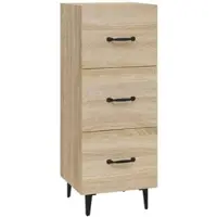 Helloshop26 - Buffet Sideboard Kommode Kleiderschrank Aufbewahrungsmöbel Organizer Küche Wohnzimmer Sonoma-Eiche 34,5 x 34 x 90 cm 02_0031544