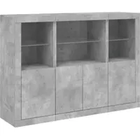 Helloshop26 Buffet Sideboard Kommode Kleiderschrank Aufbewahrungsmöbel Organizer für Küche Wohnzimmer Lounge mit LED-Beleuchtung