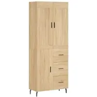 Helloshop26 - Buffet Sideboard Kommode Kleiderschrank Aufbewahrungsmöbel Organizer Küche Wohnzimmer Lounge hohe Sonoma-Eiche 69,5 x 02_0034169