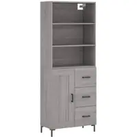 Helloshop26 Buffet Sideboard Kommode Kleiderschrank Aufbewahrungsmöbel Organizer Küche Wohnzimmer Lounge hohe Sonoma-Eiche 69,5 x