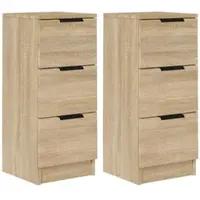 Helloshop26 - Buffet Sideboard Kommode Kleiderschrank Aufbewahrungsmöbel Organizer für Küche Wohnzimmer Lounge 2er-Set Sonoma 30 x 02_0036802