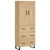 Helloshop26 - Buffet Sideboard Kommode Kleiderschrank Aufbewahrungsmöbel Organizer Küche Wohnzimmer Lounge hohe Sonoma-Eiche 69,5 x 02_0034138