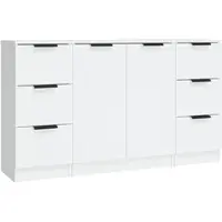Helloshop26 - Buffet Sideboard Kommode Kleiderschrank Aufbewahrungsmöbel Organizer für Küche Wohnzimmer Lounge 3-teilig 02_0036996