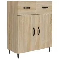 Helloshop26 - Buffet Sideboard Kommode Kleiderschrank Aufbewahrungsmöbel Organizer Küche Wohnzimmer Sonoma-Eiche 69,5 x 34 x 90 cm 02_0031657