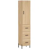 Helloshop26 - Buffet Sideboard Kommode Kleiderschrank Aufbewahrungsmöbel Organizer Küche Wohnzimmer Lounge hohe Sonoma-Eiche 34,5 x 02_0033961
