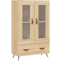 Helloshop26 - Buffet Sideboard Kommode Kleiderschrank Aufbewahrungsmöbel Organizer Küche Wohnzimmer Lounge hohe Sonoma-Eiche 69,5 x 02_0034088