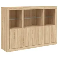 Helloshop26 - Buffet Sideboard Kommode Kleiderschrank Aufbewahrungsmöbel Organizer für Küche Wohnzimmer Lounge mit LED-Beleuchtung 02_0037217