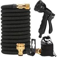OEM Flexible 15 Meter Rechenbare Gartenschlauch mit Gartenspülset und 8 Funktionen - ideal für Gartendünger und Autowaschen