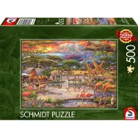 Schmidt Spiele 59708 Paradies am Kilimandscharo Puzzle, 500 Teile, 500 Stück(e), Flora & Fauna, 10 Jahr(e)