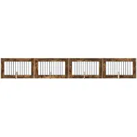 Syfax Hundetor mit Ständern 4 pcs Geräucherte Eiche 100 x 60 cm