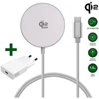 4smarts 541708, Drinnen, USB, 15 V, Kabelloses Aufladen, 1,5 m, Weiß