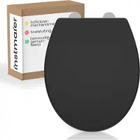 INSTMAIER Helma Duroplast WC-Sitz BLACK, mit Absenkautomatik und Schnellverschluss