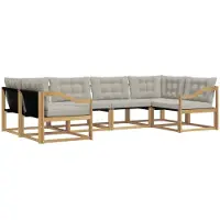 vidaXL Outdoor-Sofagarnitur 6 stk. Weiß und Hellgrau