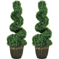 HOMCOM Künstliche Pflanzen 2er-Set mit Blumentopf 90 cm
