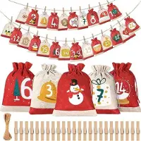 OEM Adventskalender – DIY-Adventskalender zum Befüllen – 24 Fächer – 10 Meter Lichterkette – Gestalten Sie Ihren eigenen Adventskalender