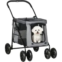 EStore Hundewagen, Hundetrolley mit Kissen, faltbarer Hundebuggy, Katzenbuggy