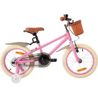 Bolt Kinderfahrrad Mädchen 16 Zoll (41 cm) – Mit Stützrädern, Handbremse, Rücktrittbremse & Korb – Rosa