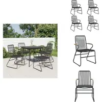 vidaXL Gartenstühle 4 Stk. Schwarz 58x59x85,5 cm PVC Rattan - Gartenstühle