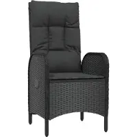 vidaXL 5-tlg. Garten-Essgruppe mit Kissen Schwarz Poly Rattan