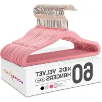 OEM Kleerhanger-Set für 60 Stück, weich, rosa, antislip, ruumensparend, mit drehbarer Haken für Kinder von 3-15 Jahren