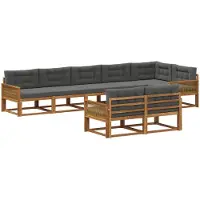 vidaXL Outdoor-Sofagarnitur 8 stk. Natur und Anthrazit
