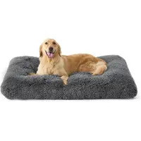 Famanu Hundematratze für große Haustiere - Waschbares Hundekissen grau 104 x 74 x 8 cm