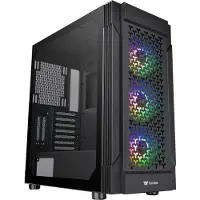 Thermaltake Versa T27 TG ARGB, Midi Tower, PC, Schwarz, ATX, EATX, micro ATX, Mini-ITX, SPCC, Gaming