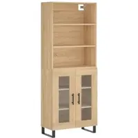 Helloshop26 - Buffet Sideboard Kommode Kleiderschrank Aufbewahrungsmöbel Organizer Küche Wohnzimmer Lounge hohe Sonoma-Eiche 69,5 x 02_0034187
