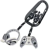 Troika Schlüsselanhänger GAMING, 2 Anhänger (Controller, Headset), Metallguss, verchromt, grau/schwarz/silber, dekoratives Kletterseil