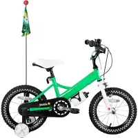 Bolt Kinderfahrrad 12 Zoll (30 cm) Unisex – Mit Stützrädern, Korb, Klingel & Puppensitz – Grün