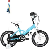 Bolt Kinderfahrrad 16 Zoll (41 cm) Unisex – Mit Stützrädern, Korb, Klingel & Puppensitz – Blau