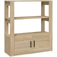Helloshop26 - Buffet Sideboard Kommode Kleiderschrank Aufbewahrungsmöbel Organizer Küche Wohnzimmer Sonoma-Eiche 80 x 30 x 90 cm 02_0031715