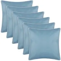 Bestlivings Outdoor Kissen mit Weißer Paspel Türkis 6 Stück 6er Pack
