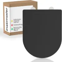 INSTMAIER Helma Duroplast WC-Sitz BLACK, D-Form, mit Absenkautomatik und Schnellverschluss