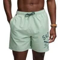 Superdry für Herren. M3010265A Badeanzug Printed Logo 16 grün (XL), Strandbekleidung, Recyceltes Polyester